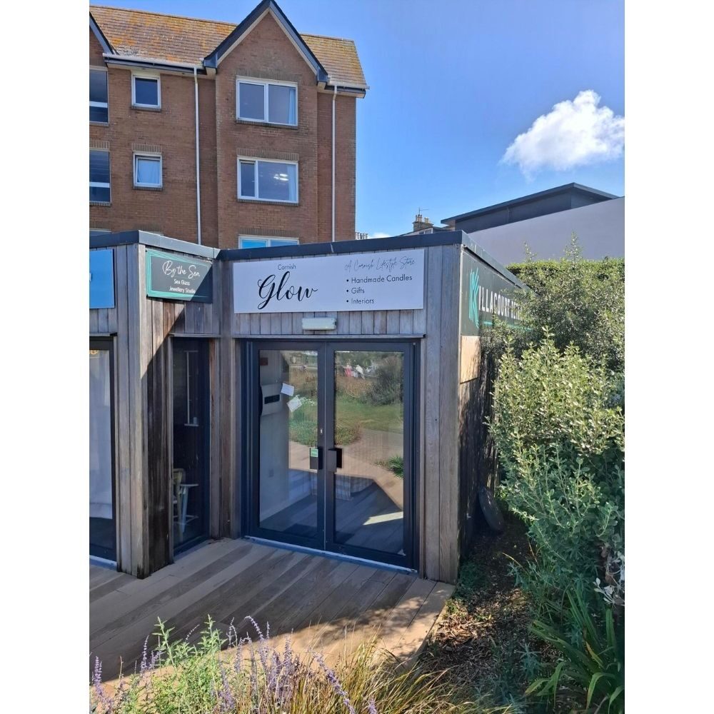 Exterior of Glow Store in Newquay with its signage